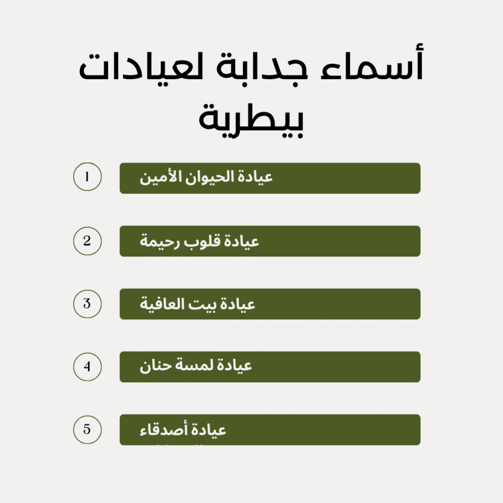 أسماء جدابة لعيادات بيطرية