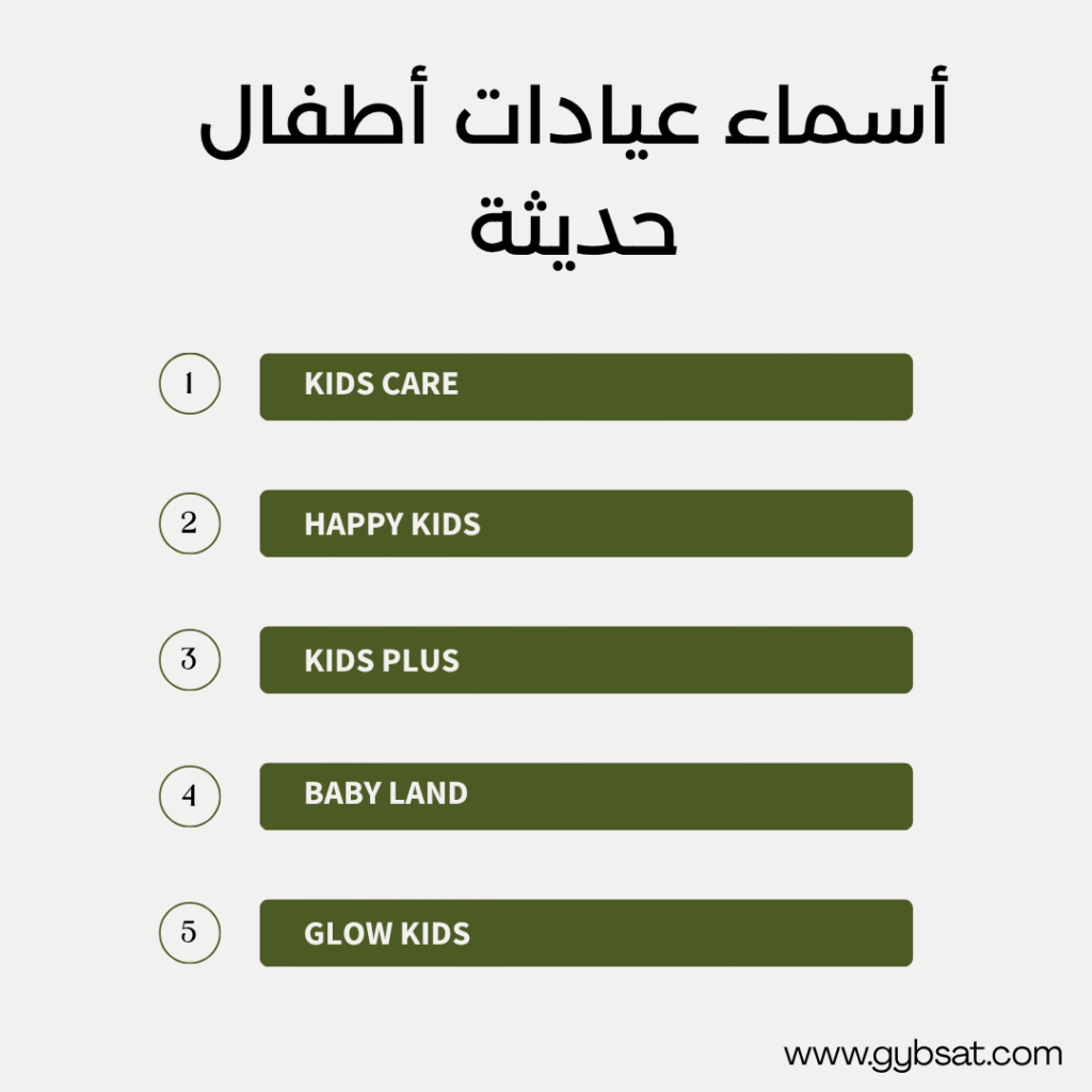 أسماء عيادات أطفال حديثة