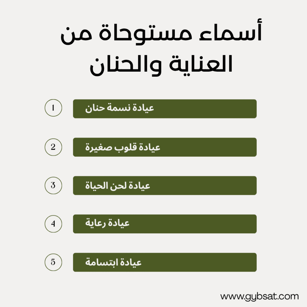 أسماء مستوحاة من العناية والحنان