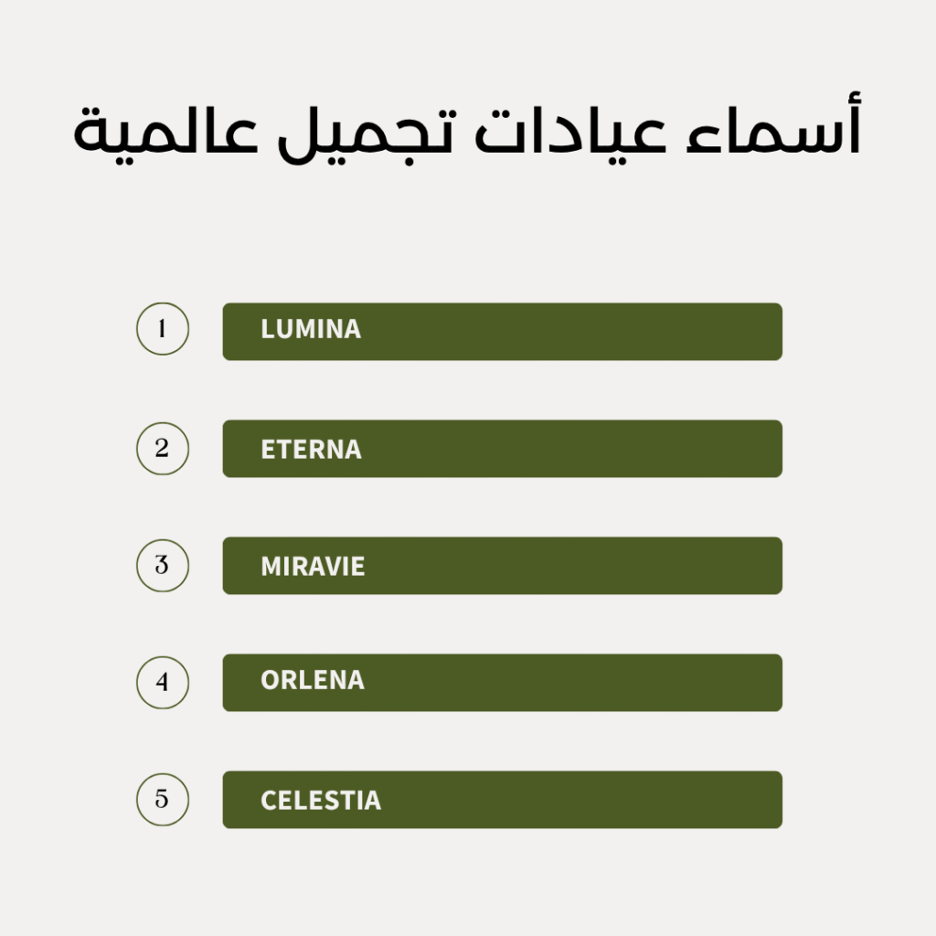 أسماء عيادات تجميل عالمية