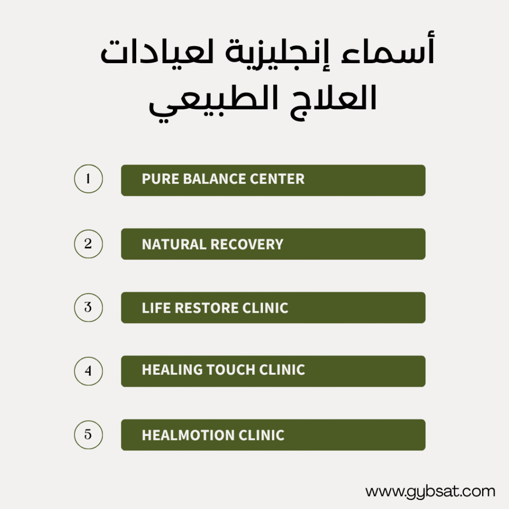 أسماء إنجليزية لعيادات العلاج الطبيعي 