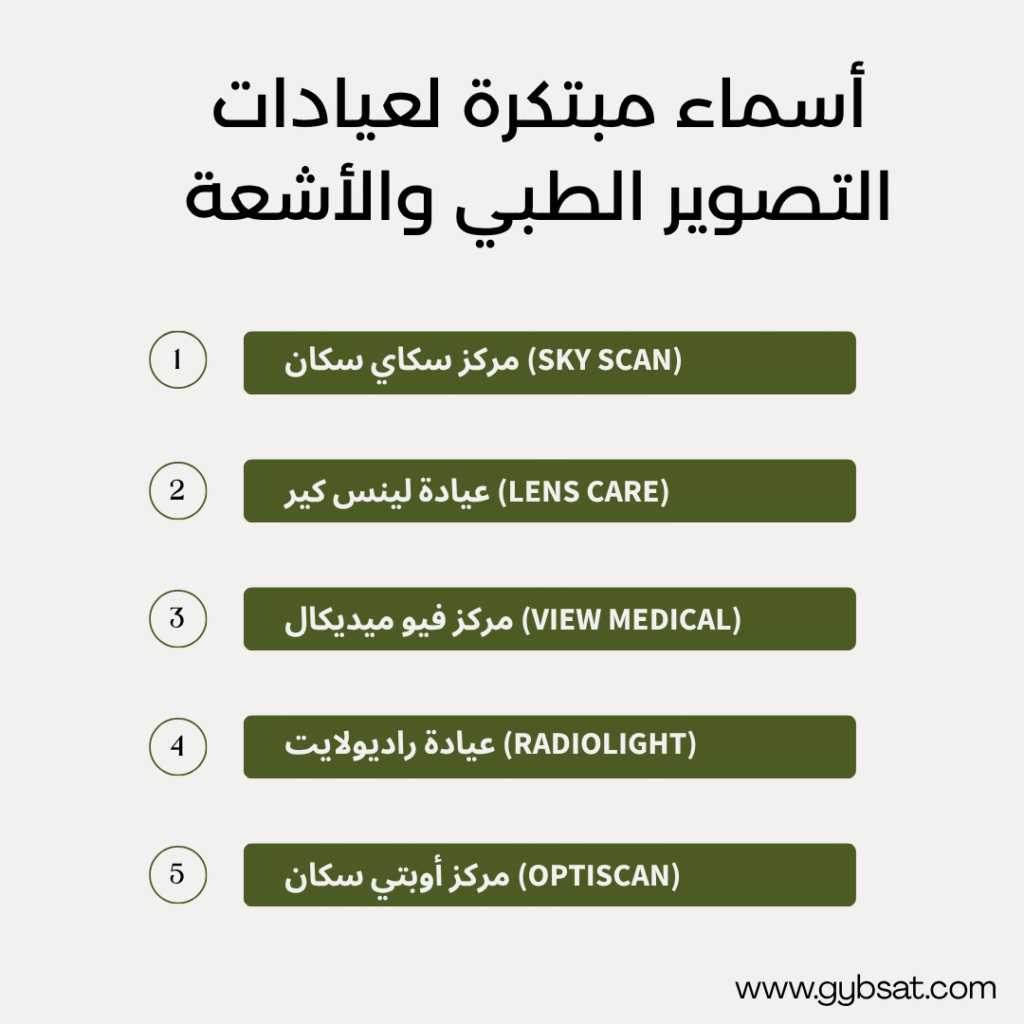 أسماء مبتكرة لعيادات التصوير الطبي والأشعة