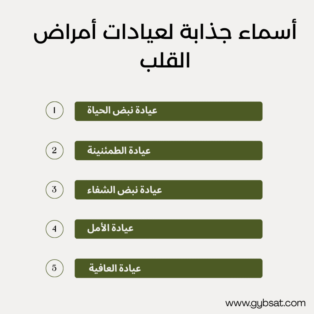 أسماء جذابة لعيادات أمراض القلب