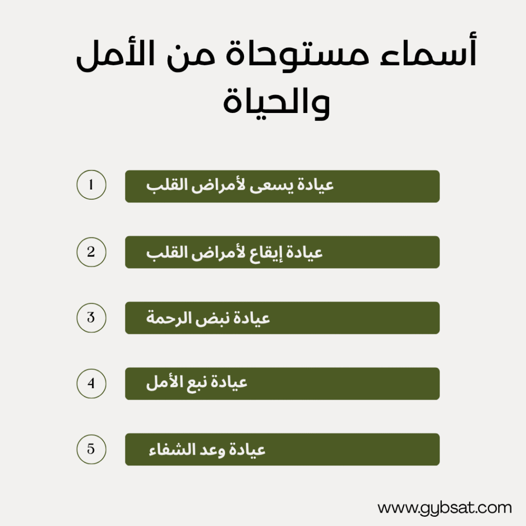 أسماء مستوحاة من الأمل والحياة