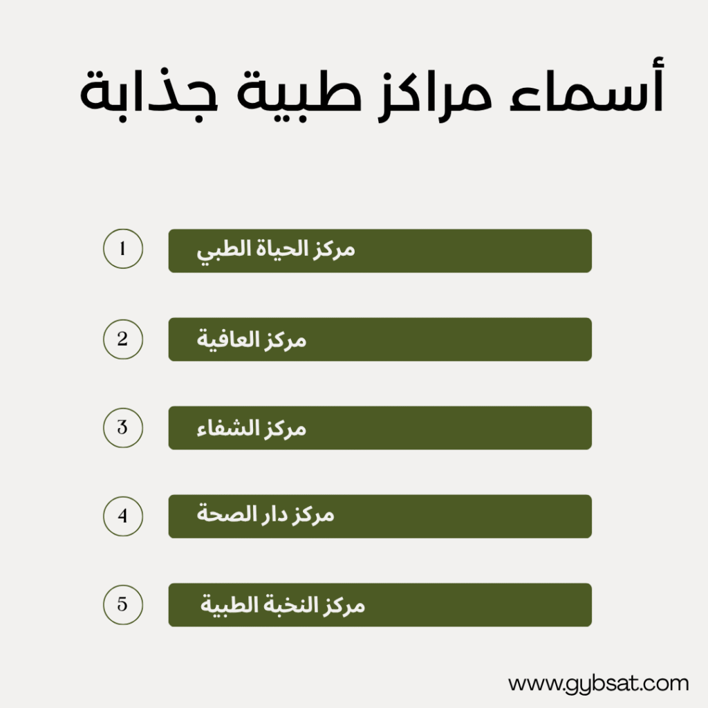 أسماء مراكز طبية جذابة