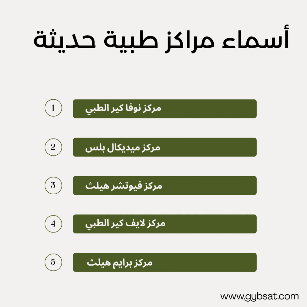 أسماء مراكز طبية حديثة