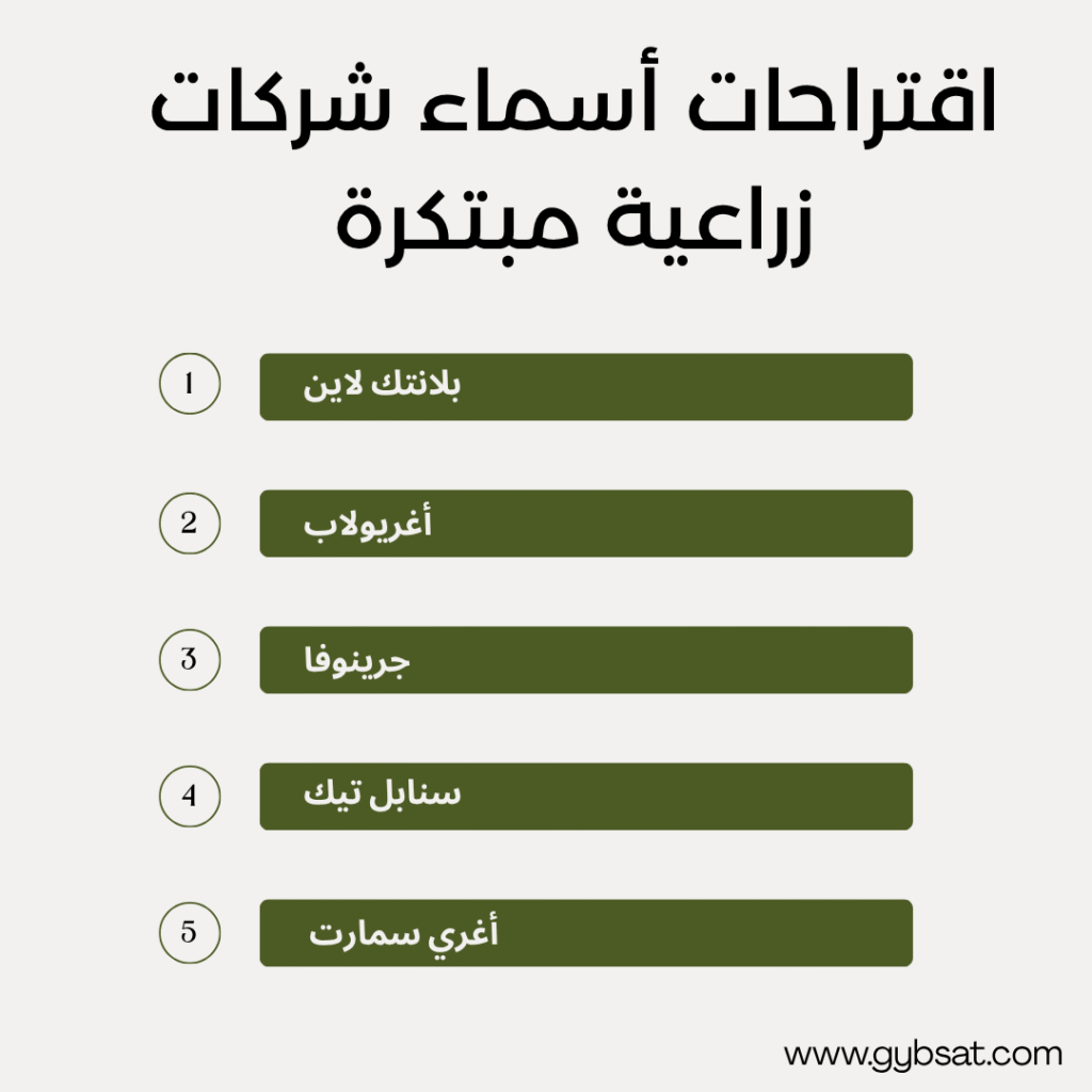 اقتراحات أسماء شركات زراعية مبتكرة