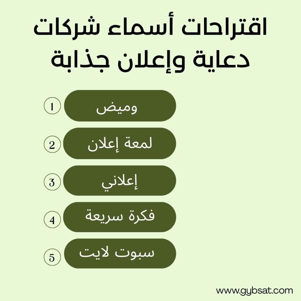 اقتراحات أسماء شركات دعاية وإعلان جذابة
