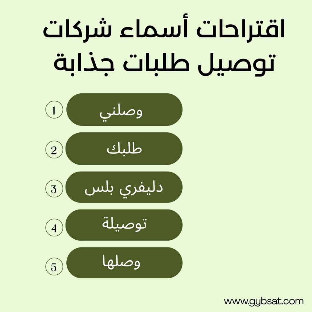 اقتراحات أسماء شركات توصيل طلبات جذابة