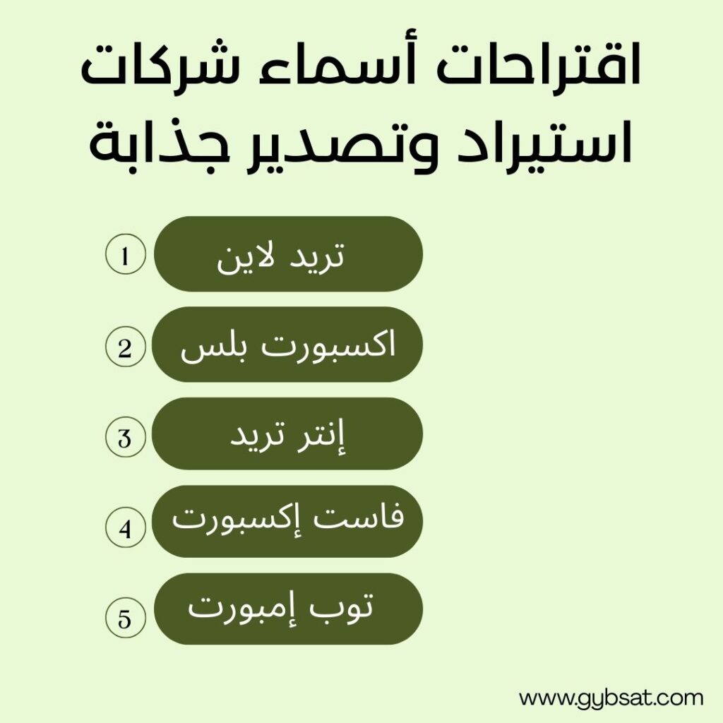 اقتراحات أسماء شركات استيراد وتصدير جذابة
