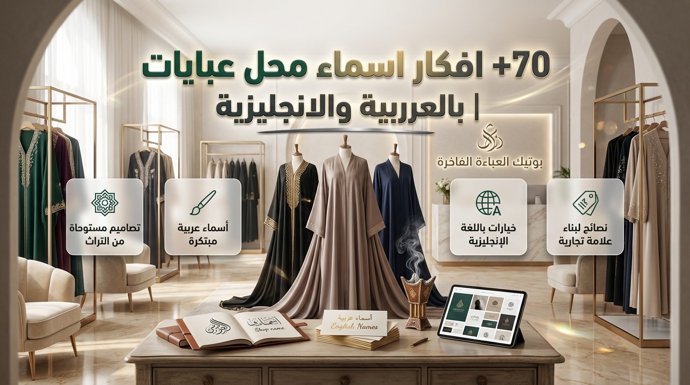 +70 افكار اسماء محل عبايات | بالعربية والانجليزية